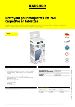 1 Pastille carpetpro RM760